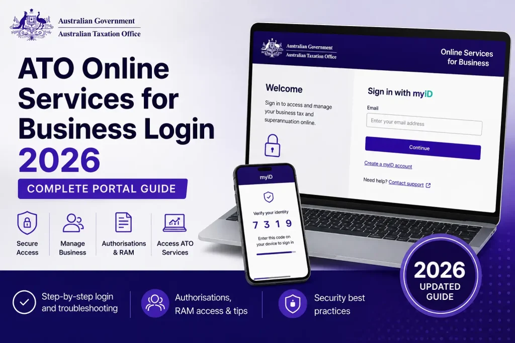 ATO Online Services for Business login 2026 with myID