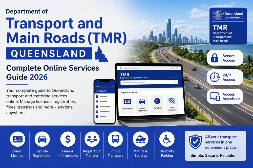 Department of Transport and Main Roads Queensland complete online services guide 2026
