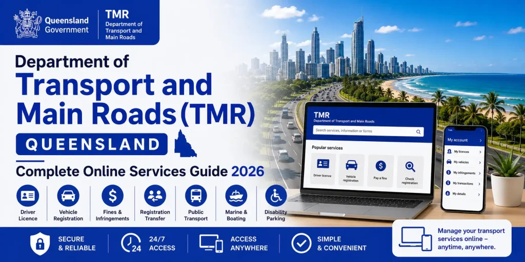 Department of Transport and Main Roads TMR Queensland complete online services guide 2026