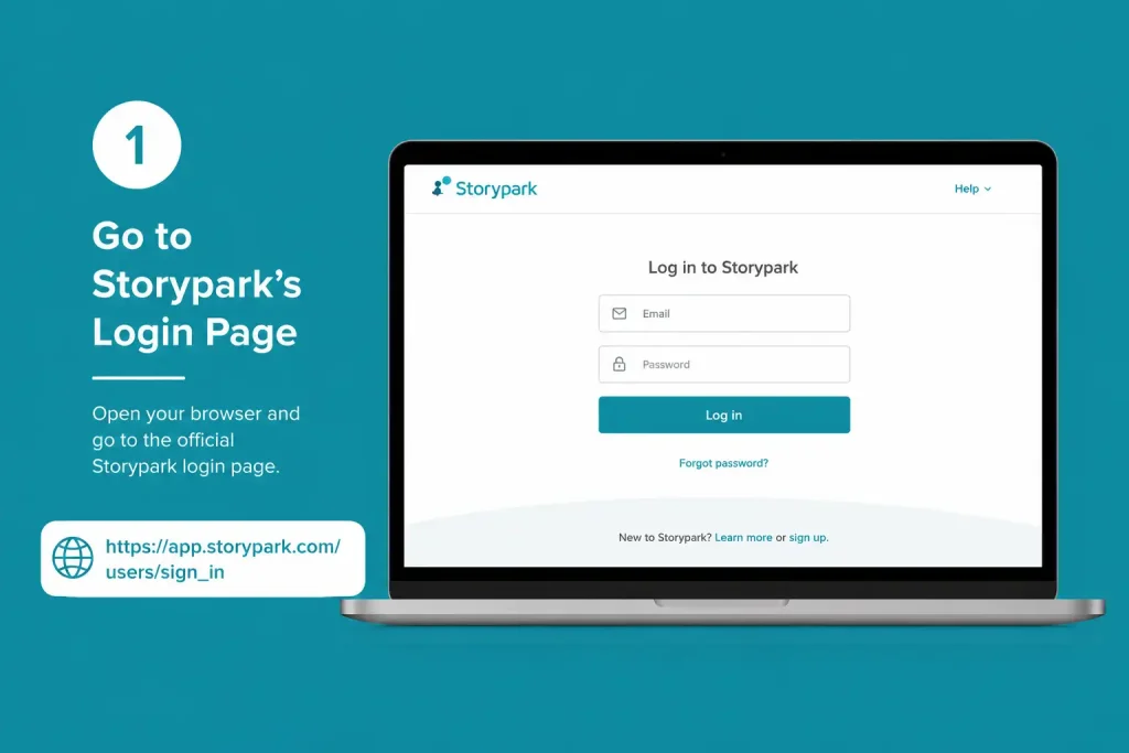 Go to Storypark Login Page – Step 1