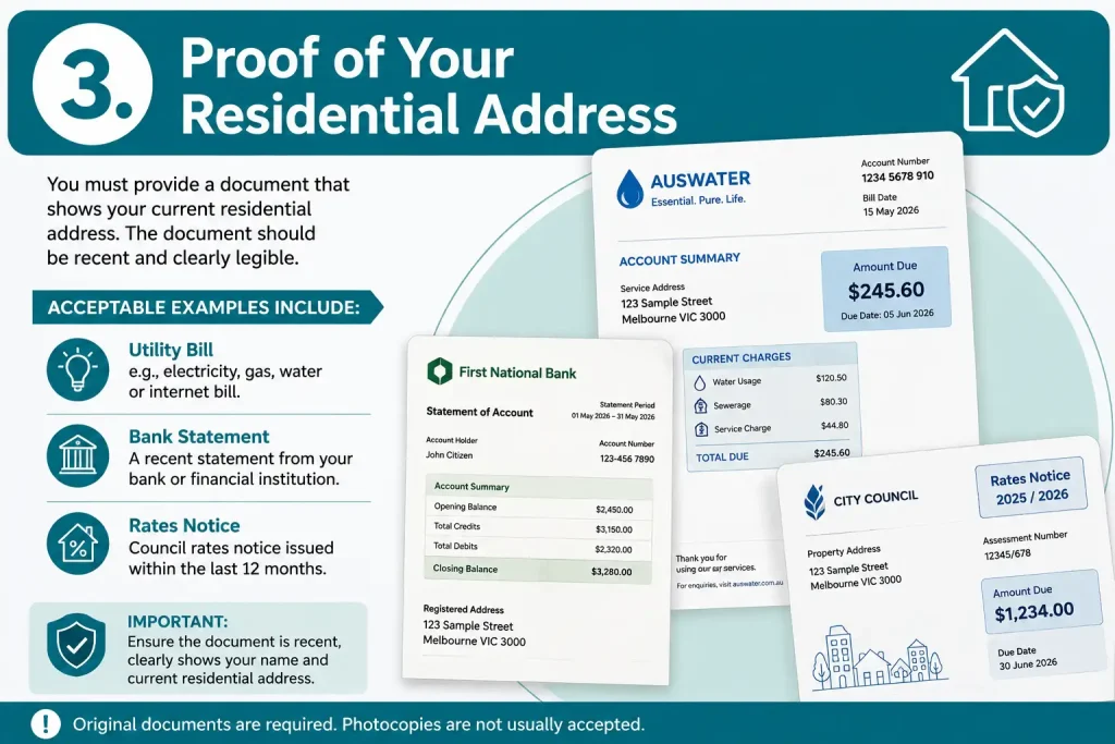: Proof of residential address for Australian passport application