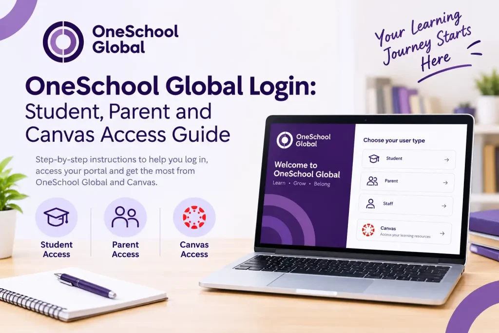 OneSchool Global login guide for students, parents, staff and Canvas access
