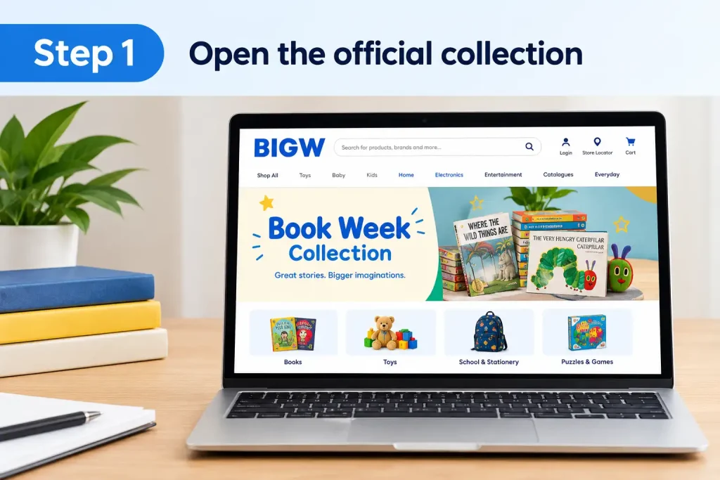 Step 1 open the official BIG W Book Week collection